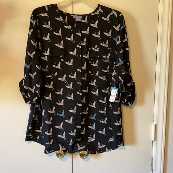 Womens Plus Printed Camp Shirt 2x 